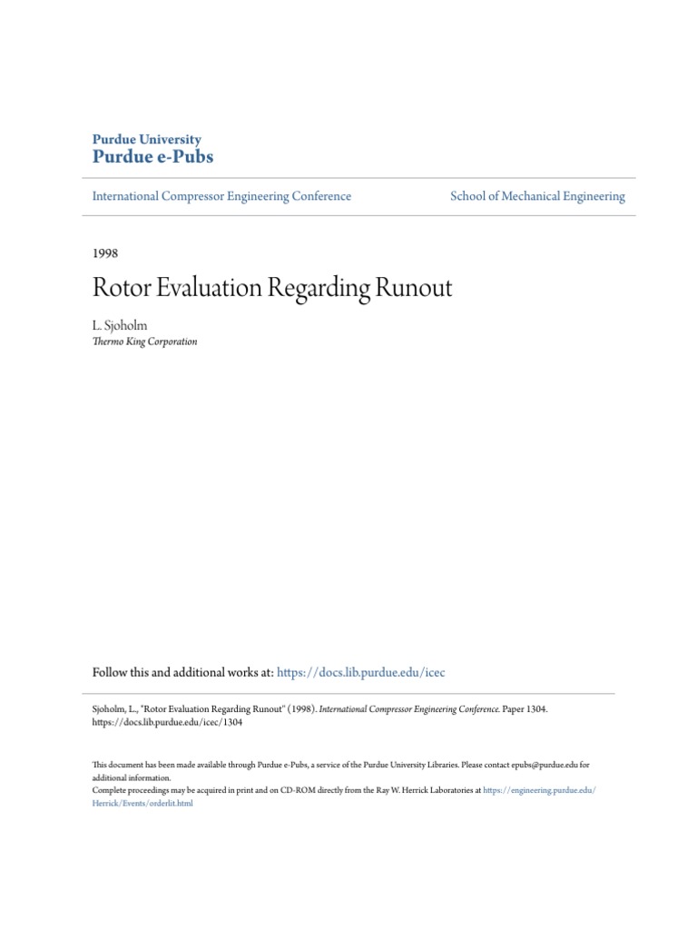 Rotor Runout Analysis for Engineers | PDF | Normal Distribution | Machining