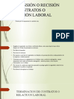 Suspensión o Recisión de Contratos o Relación Laboral