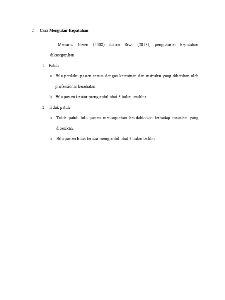 Cara Mengukur Kepatuhan | PDF