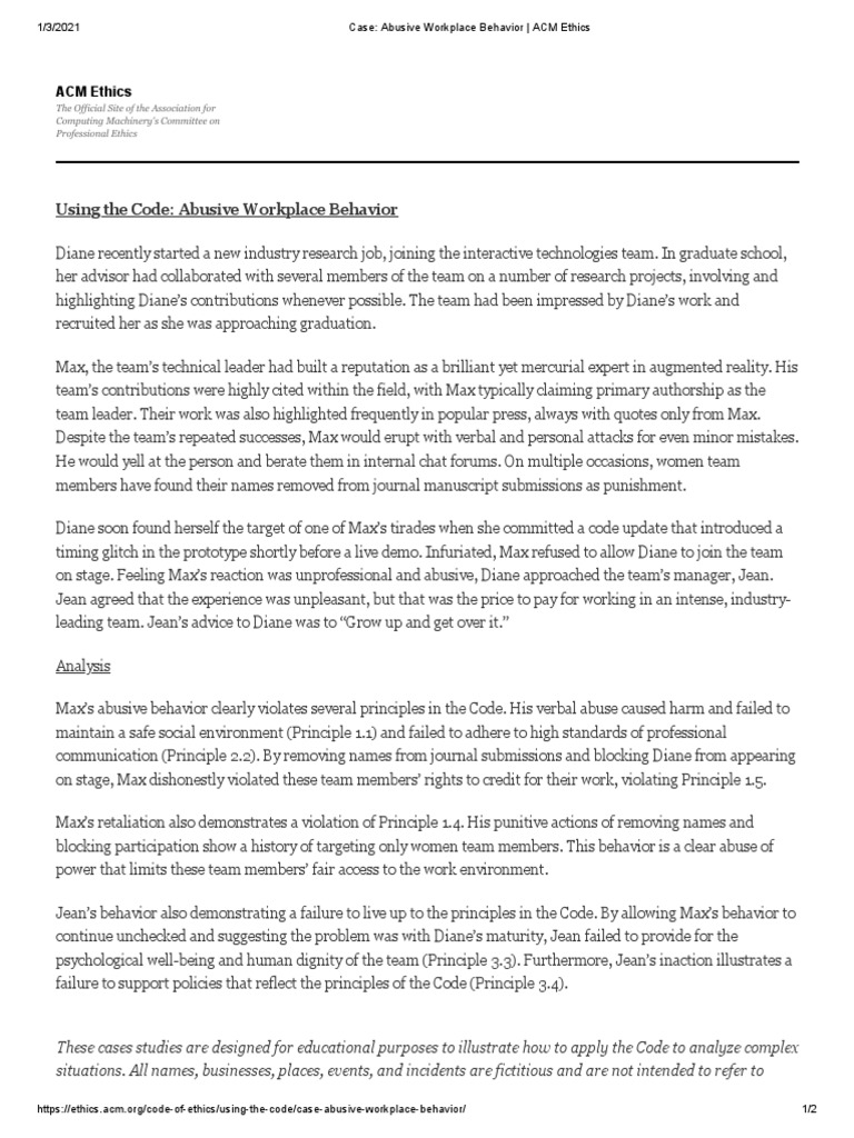 Ethics in Workplace Conduct | PDF | Business