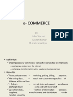 E-Commerce: by John Vincent Kranthi Kumar M.N.Vikramaditya