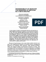 On The Interchangeabilfty of Objective and Subjective Measures of Employee Performance: A Meta-Analysis