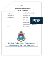 Assignment: Case Study (Franchising) Submitted To: Dr. Sadia Farooq Submitted By: Anam Zaid Maria Rehman Amina Zulfiqar Nosheen Kanwal