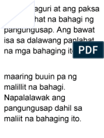 Ang Panaguri at Ang Paksa Ay Panlahat Na Bahagi NG Pangungusap