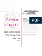 Química General: Guía de ejercicios sobre estructura de la materia