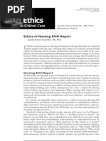 Ethics of Nursing Shift Report