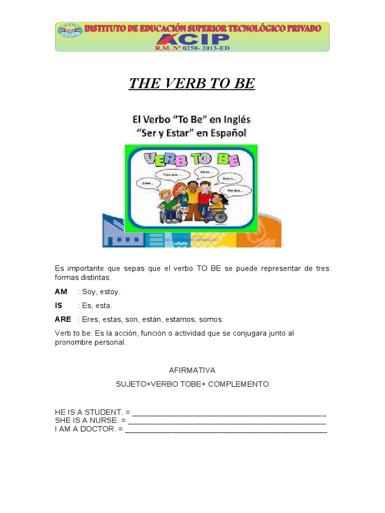 The Verb To Be - Ejercicios | PDF | Languages | Language Arts & Discipline