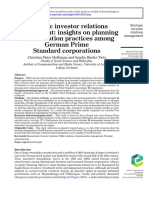 Strategic Investor Relations Management: Insights On Planning and Evaluation Practices Among German Prime Standard Corporations