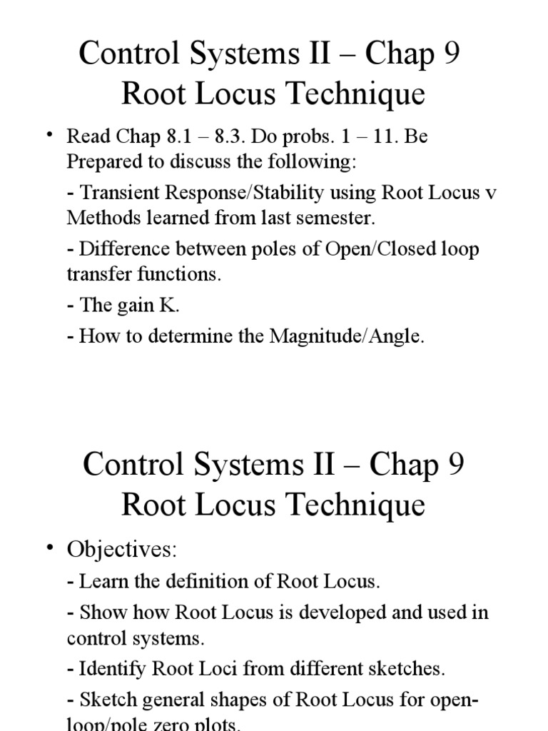 Root Locus Techniques in Control Systems | PDF | Technology & Engineering