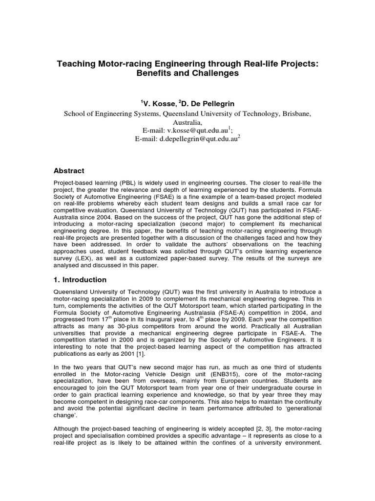 Teaching Motor-Racing Engineering | PDF | Survey Methodology | Case Study