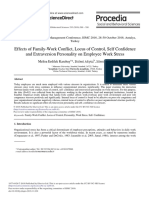 Effects of Family-Work Conflict, Locus of Control, Self Confidence and Extraversion Personality On Employee Work Stress