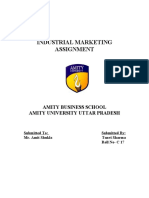 Industrial Marketing Assignment: Amity Business School Amity University Uttar Pradesh