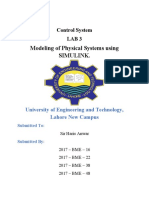 Modeling of Physical Systems Using Simulink.: Control System Lab 3