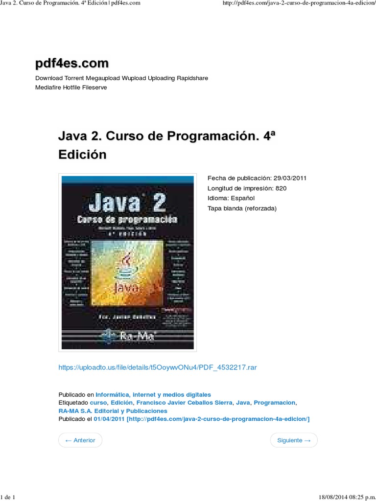 Java 2 Curso De Programacion 4a Edicion Pdf4es Pdf