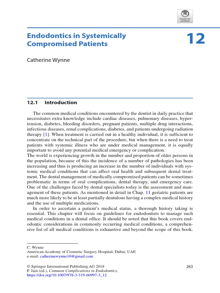 Endodontics in Systemically Compromised Patients PDF Hypertension