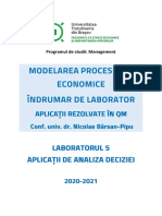 LaboratorMODELAREA PROCESELOR ECONOMICE