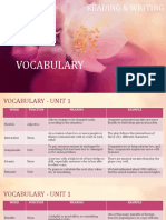 I. Vocabulary