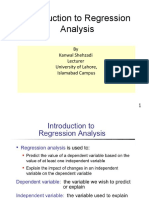 Introduction To Regression Analysis: by Kanwal Shehzadi Lecturer University of Lahore, Islamabad Campus