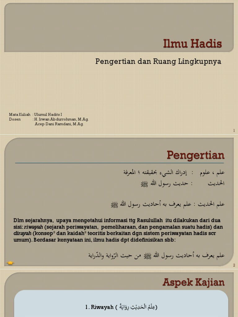 Ruang Lingkup Ilmu Hadis | PDF