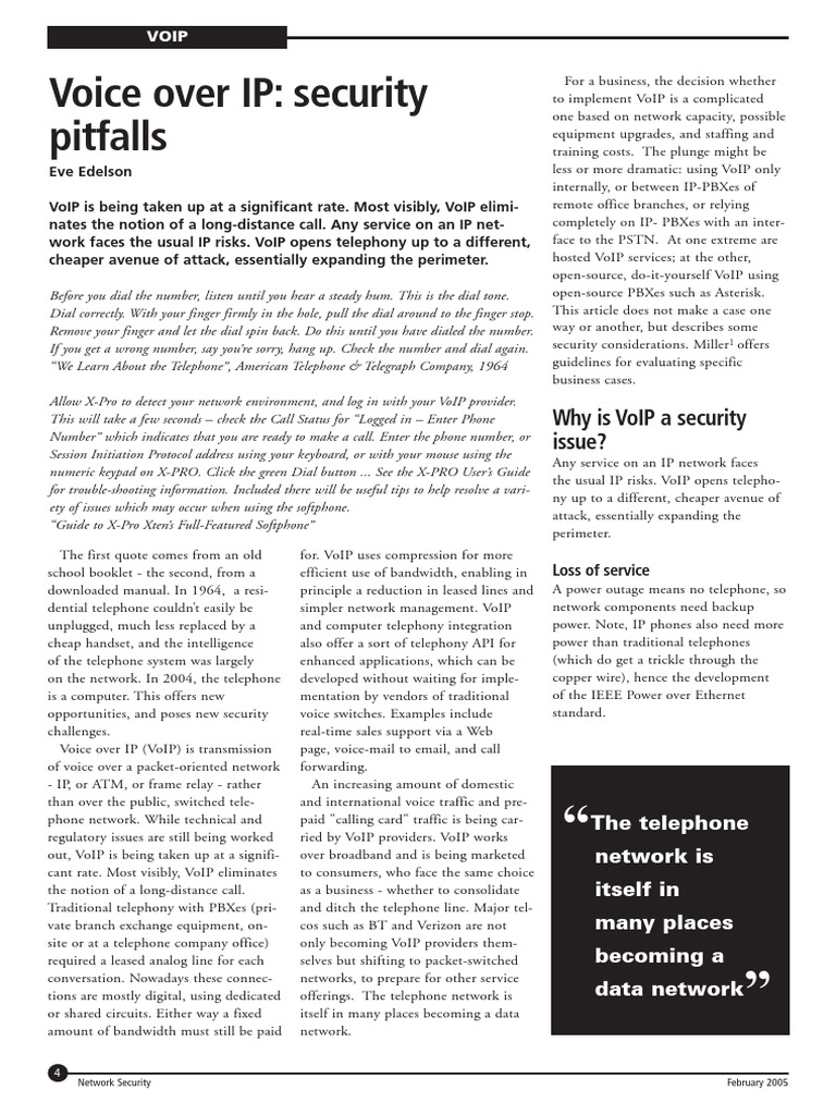 VoIP Security Challenges and Solutions | PDF | Voice Over Ip | Virtual ...