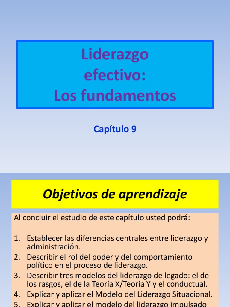 Capitulo 9-Liderazgo-Fundamentos | PDF | Liderazgo | Comportamiento