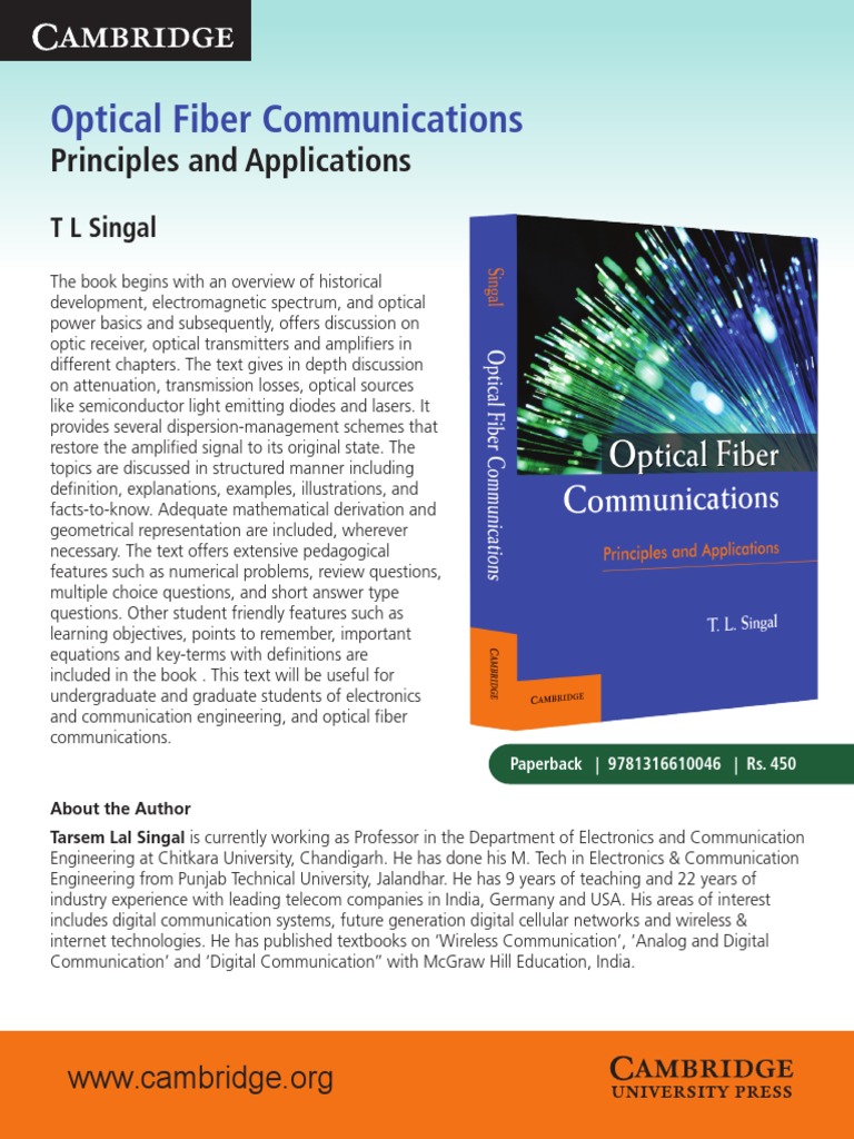 Optical Fiber Communications Principles and Applications PDF