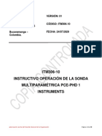 ITM306-10 Instructivo Manejo de La Sonda Multiparametrica PCE - PHD