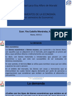 La demanda y tipos de bienes económicos