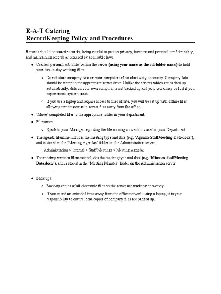 Record Keeping Policy PDF