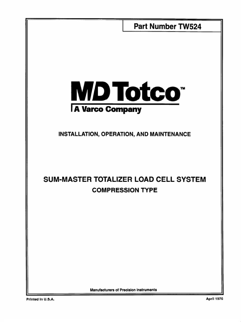 1 A Varco Company Part Number TW524 PDF Pipe (Fluid Conveyance
