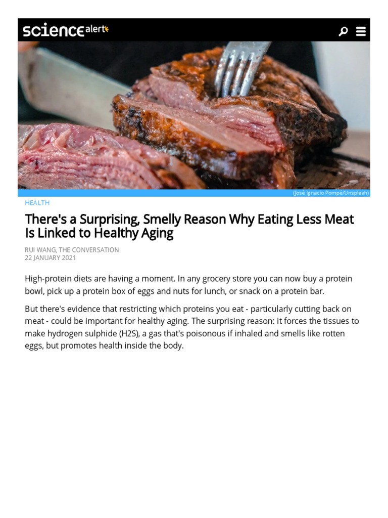 Eating Less Meat Relation To Aging | PDF | Cardiovascular Diseases | Ageing
