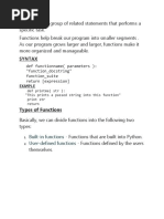 Syntax: Types of Functions