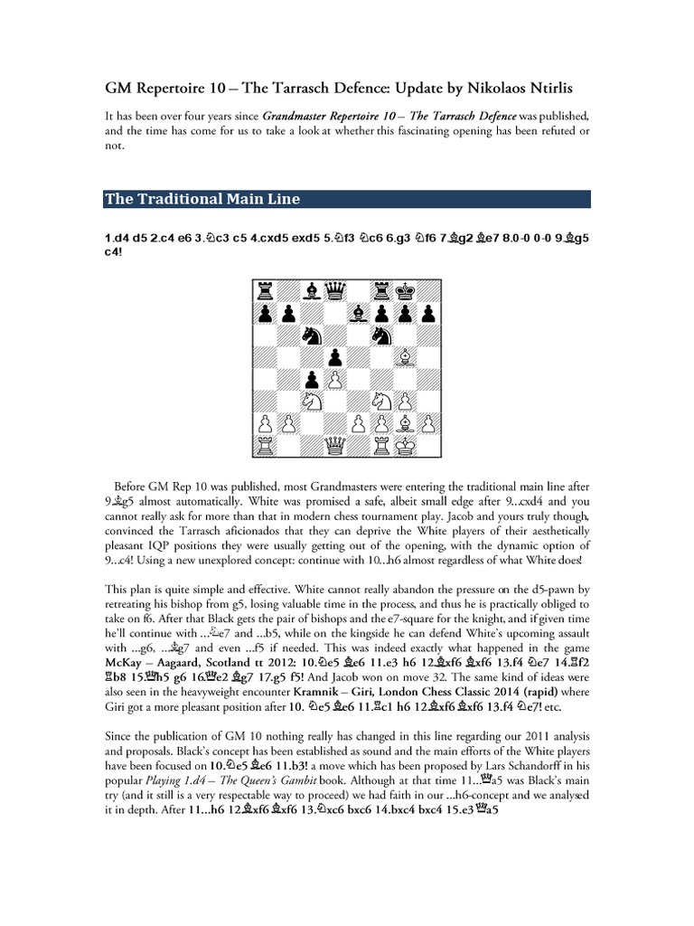 Traditional Main Line Chess Analysis | PDF | Chess Theory | Traditional ...