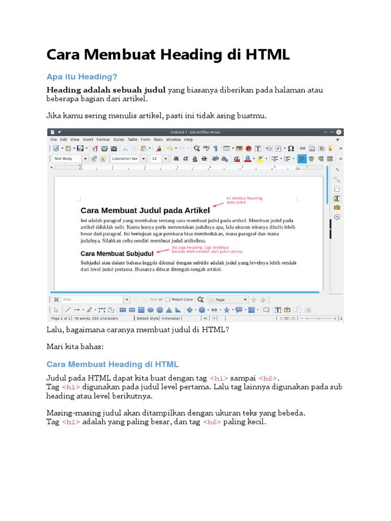 Cara Membuat Heading Di HTML | PDF