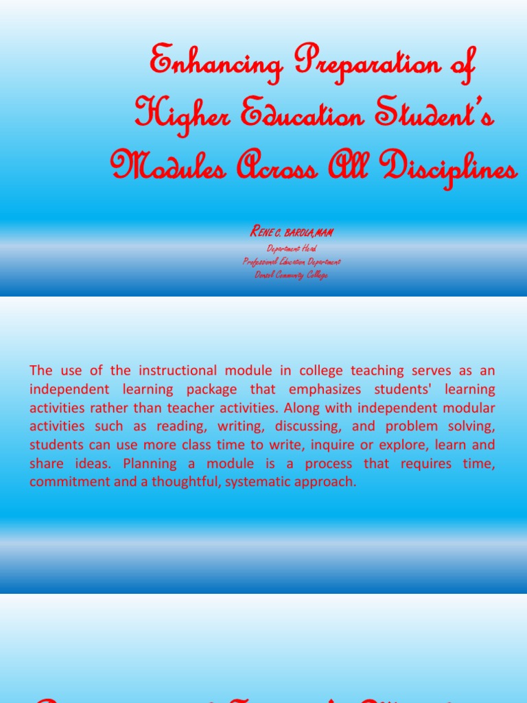 Module Making | PDF | Educational Assessment | Learning