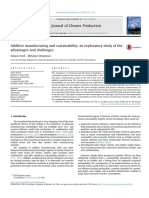 Additive Manufacturing and Sustainability An Exploratory Study of The ADVANTAGES and CHALLENGES