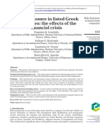 Risk Disclosure in Listed Greek Companies: The e Ffects of The Financial Crisis