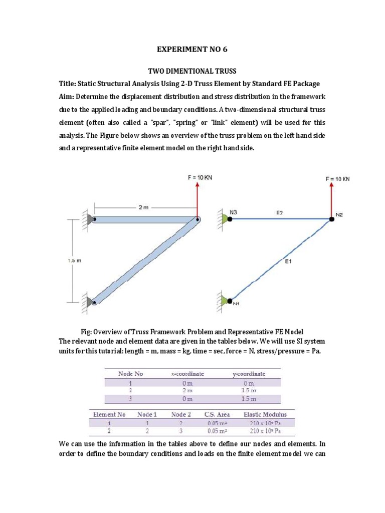 2D Truss Static Analysis in ANSYS | PDF | Stress (Mechanics) | Finite ...