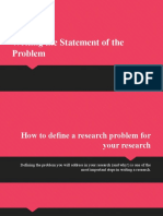 2.3 Writing the Statement of the Problem