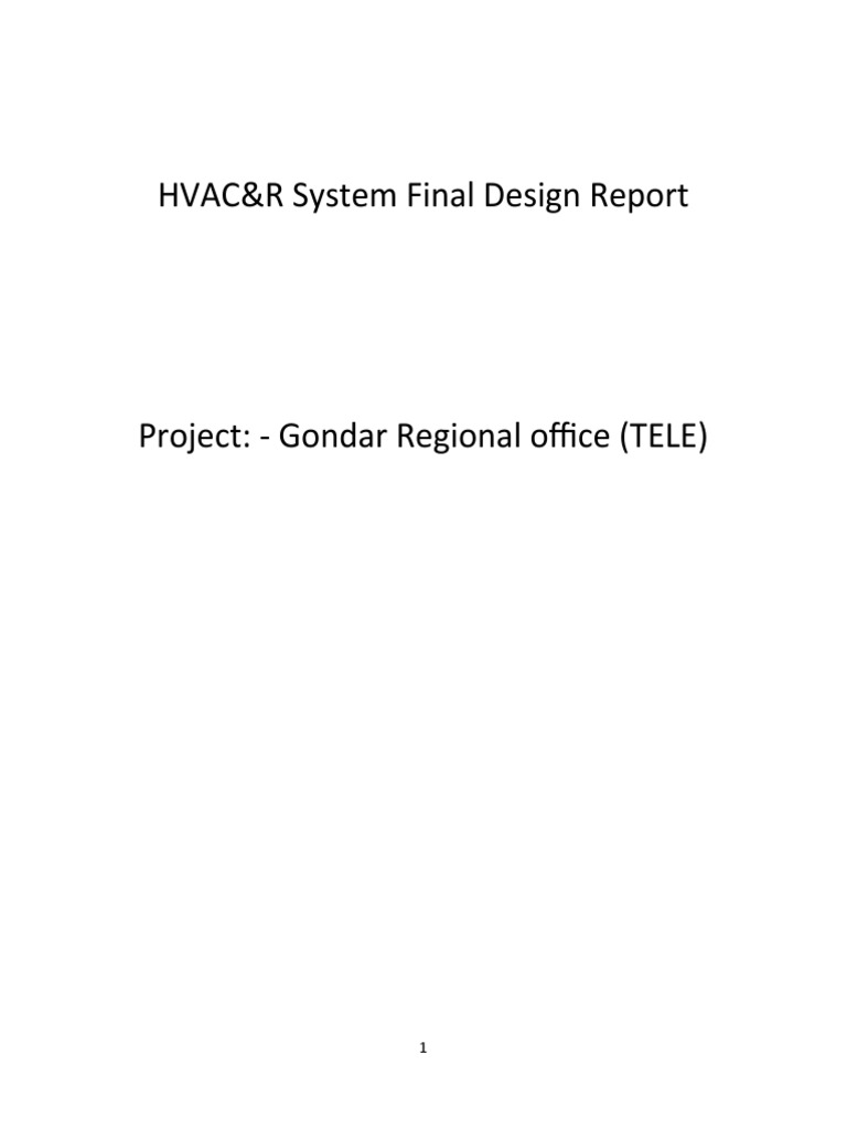 Gondar HVAC&R System Design Report | PDF | Duct (Flow) | Sheet Metal