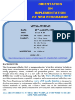 Orientation ON Implementation of NPM Programme: Virtual Webinar