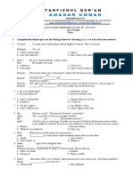 SMP TAHFIZHUL QUR’AN PENILAIAN AKHIR SEMESTER GANJIL TP. 2019/2020