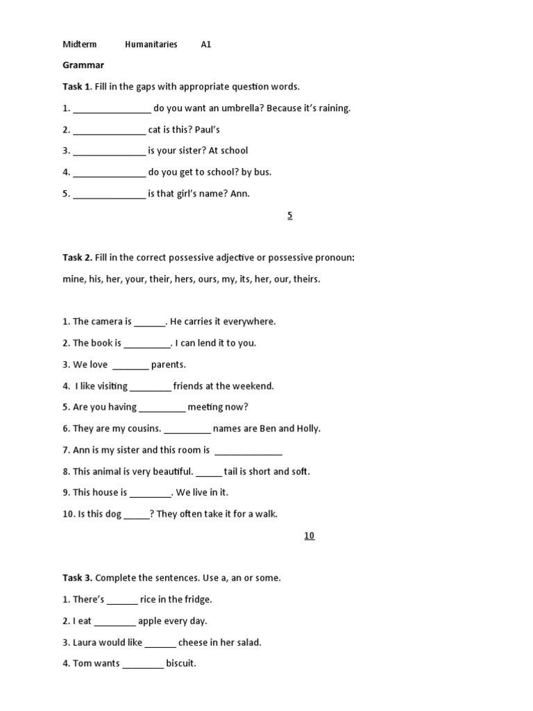 English Grammar and Vocabulary Test | PDF | Languages | Language Arts ...