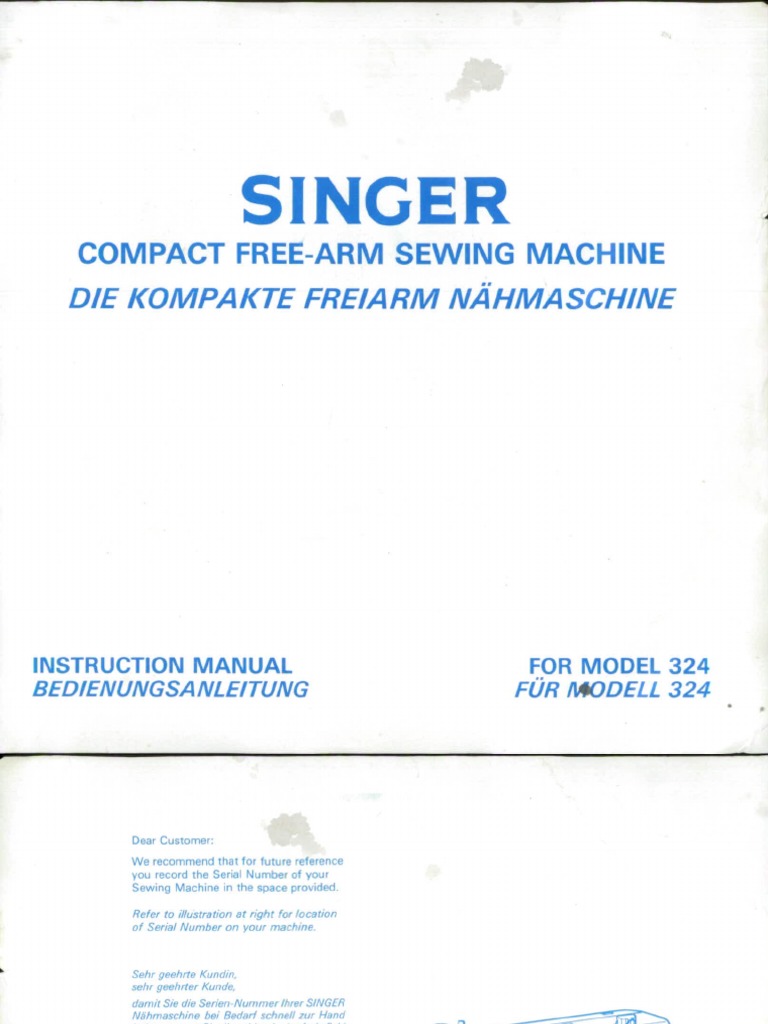 Singer 324 | PDF | Sewing Machine | Textile Arts