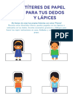 Español Títeres de Papel para Tus Dedos y Lápices