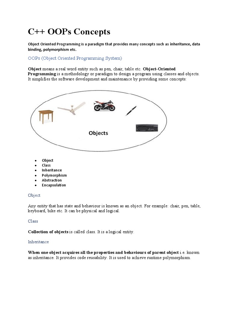 C++ Oops Concepts: Oops (Object Oriented Programming System) | Download ...