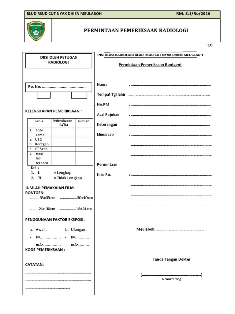 8.1. Permintaan Radiologi | PDF