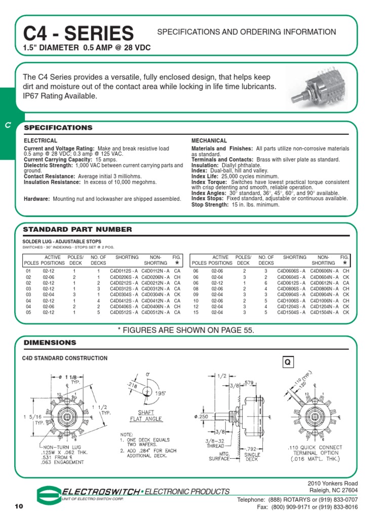C4 Series VDC Switch Specifications | PDF | Switch | Printed Circuit Board