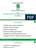 M2Topic3 Key Decisions, Ethical Issues and Project Risk Management NEW