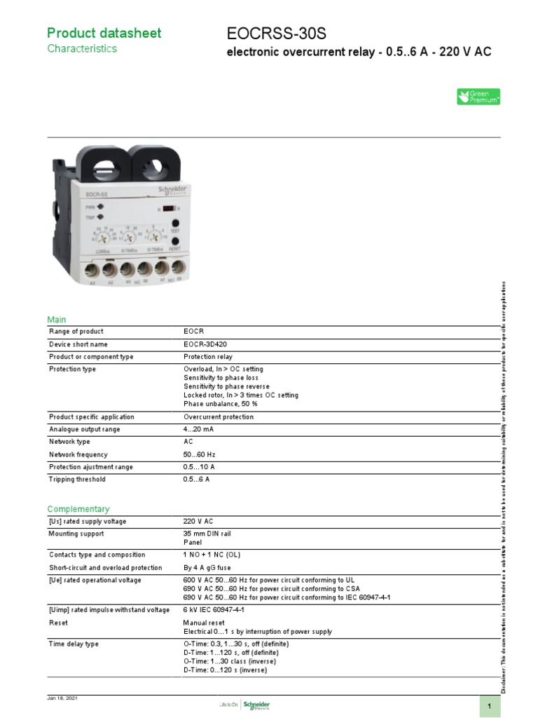 Eocrss-30S: Product Datasheet | PDF | Relay | Alternating Current